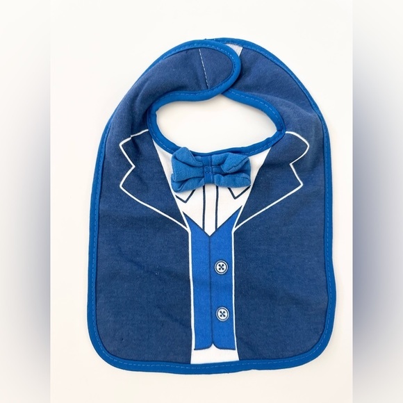 NWT 3-Pack Baby Boys Bibs Blue and White - Picture 3 of 8